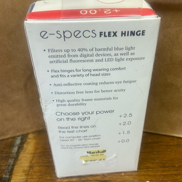 Nib blue light filtering e-specs flex hinge blocking reading Glasses 2 + - Picture 6 of 6